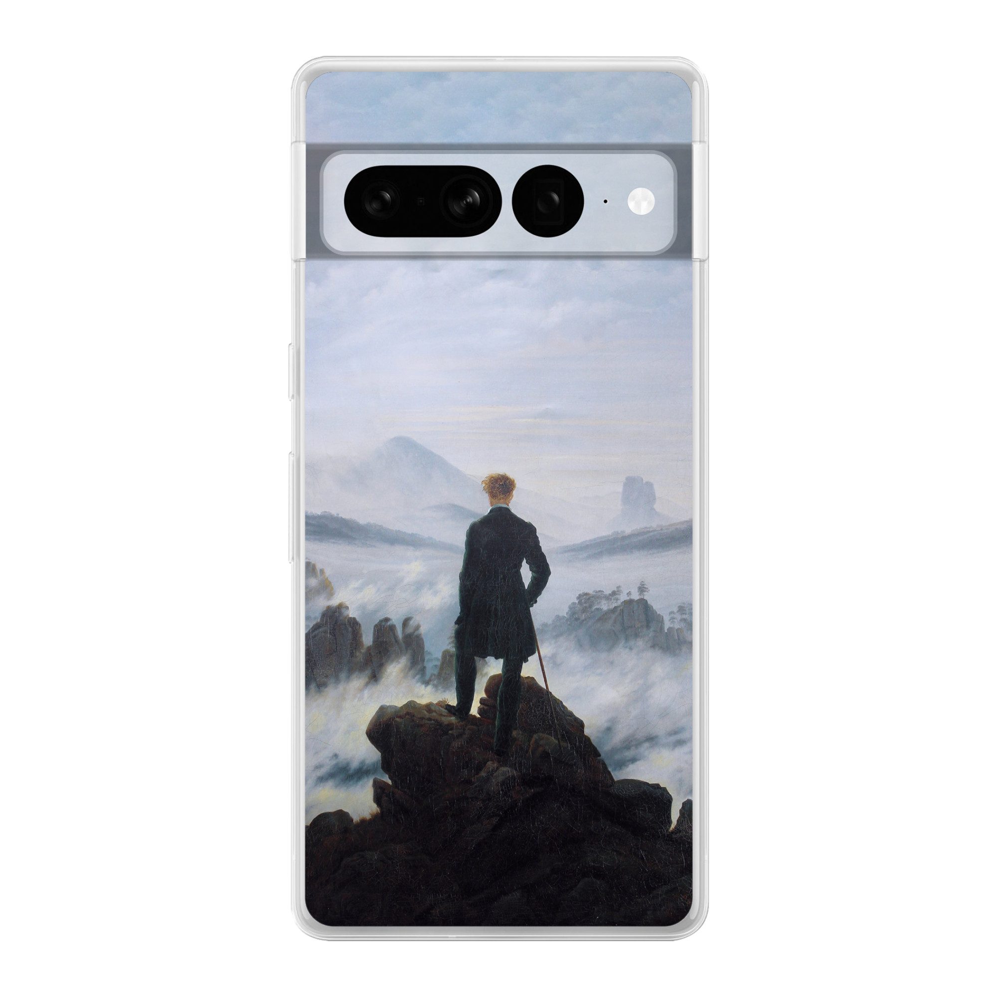 MuchoWow Handyhülle für Google Pixel 7 Pro Der Wanderer über dem Nebelmeer - Caspar David, Phone Case, Silikon, Schutzhülle Dünn