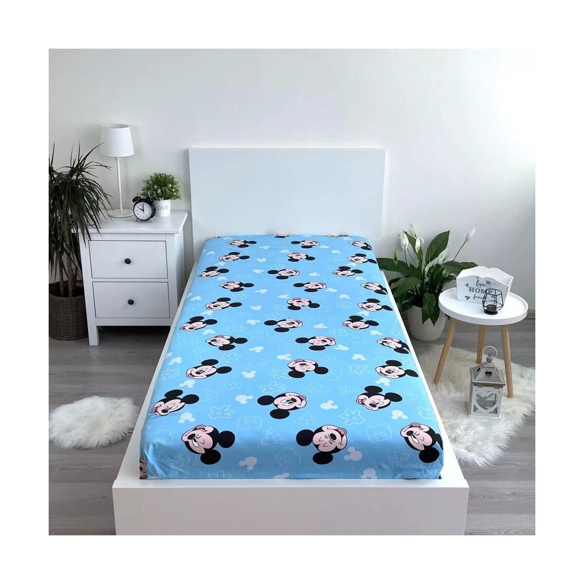 Disney Spannbettlaken Disney Mickey Spannbettlaken 90x200cm 100% Baumwolle, günstig online kaufen