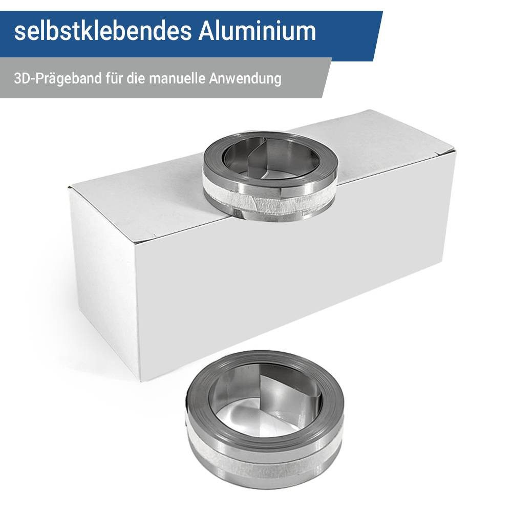 GARRYFIZH Dampfsperrklebeband Aluminium-3D-Prägeband, selbstklebend, Nachfüllpackung für DYMO selbstklebend, witterungsbeständig, verschleißfest