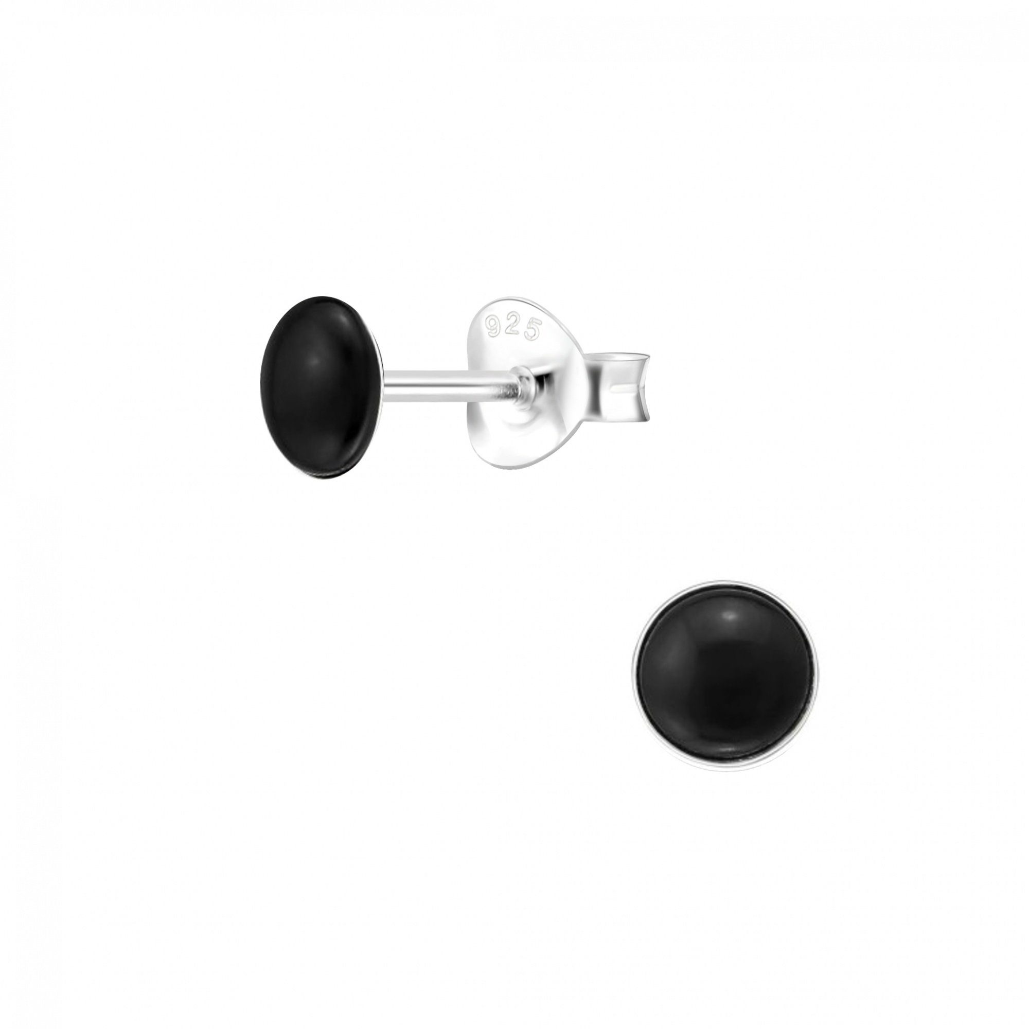 ALEXANDER YORK Paar Ohrstecker MUSCHELPERLMUTT schwarz 6 mm, 2-tlg., 925 Sterling Silber