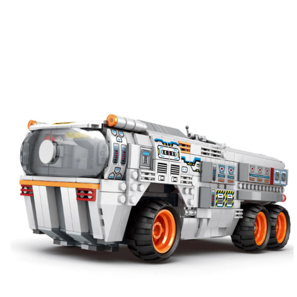 Reobrix 99004 Spielbausteine, (Klemmbaustein Set, 1298 St., Bauset), Motorisiertes RC Transportfahrzeug mit App Steuerung