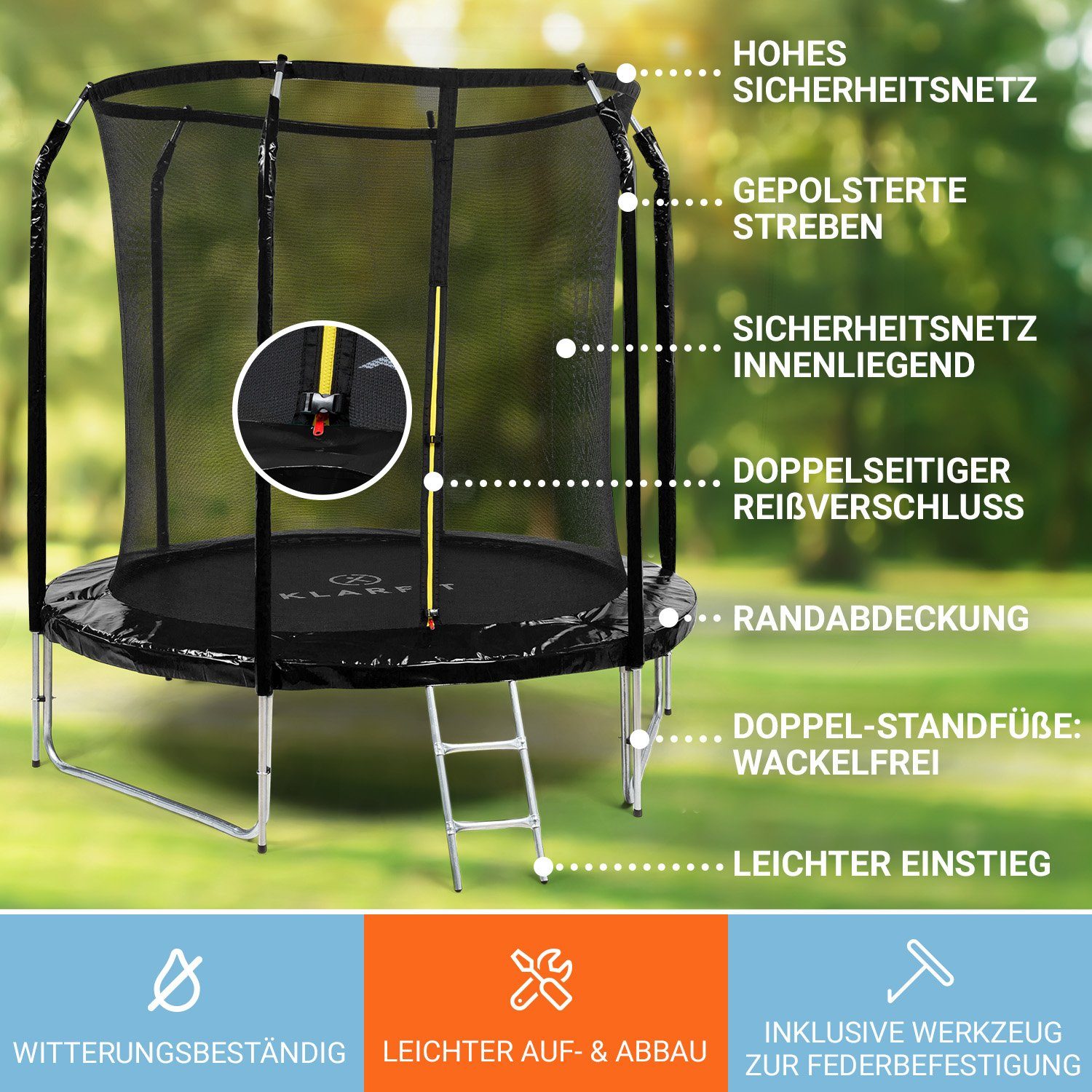 KLARFIT Gartentrampolin Jumpstarter, Ø 0 cm, Kinder Trampolin Outdoor Trampolin Kinder Gartentrampolin für zuhause