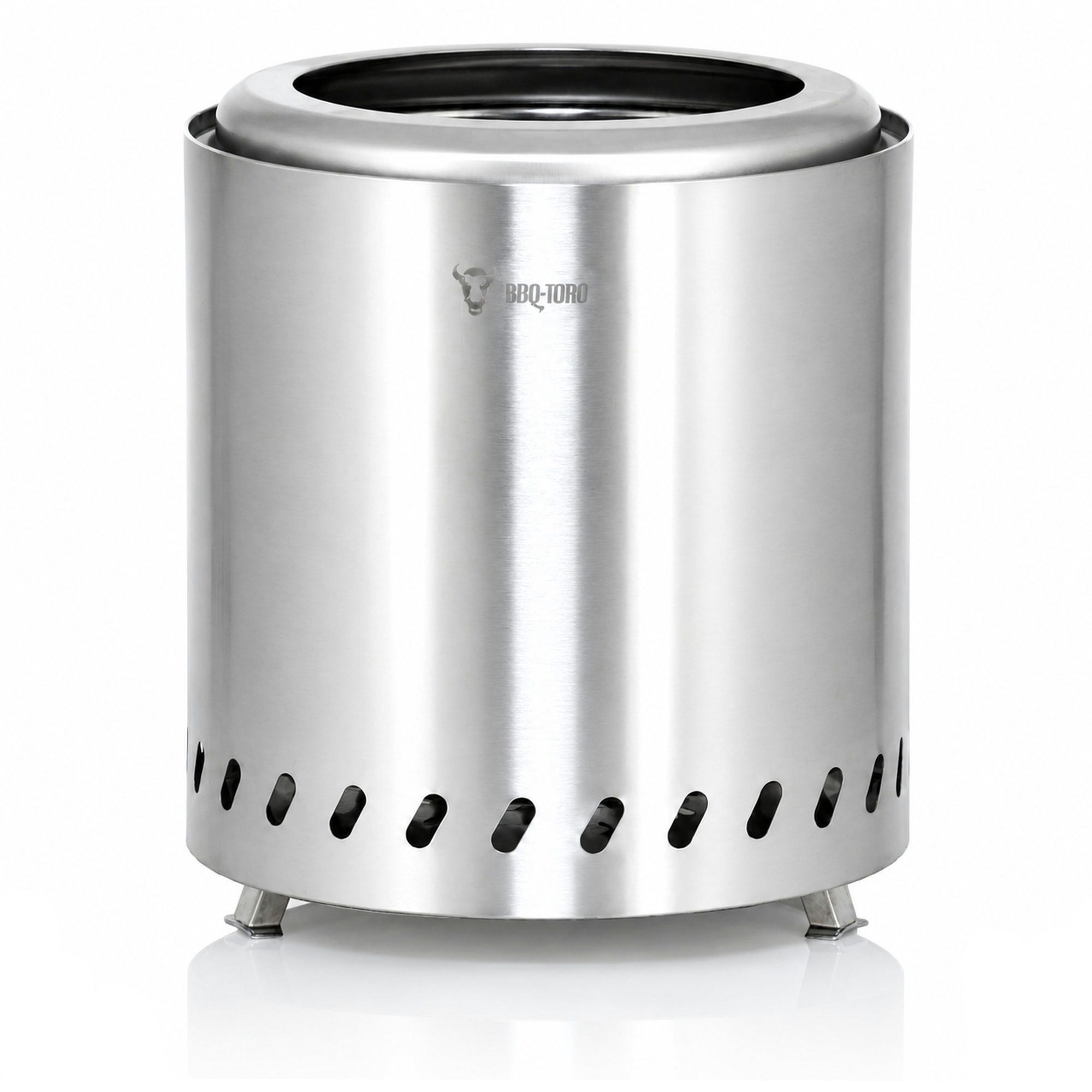 BBQ-Toro Feuerschale Edelstahl Feuerstelle raucharm, Silber, Ø 22 x (H) 25 cm, (BBQ-Toro Feuerstelle)