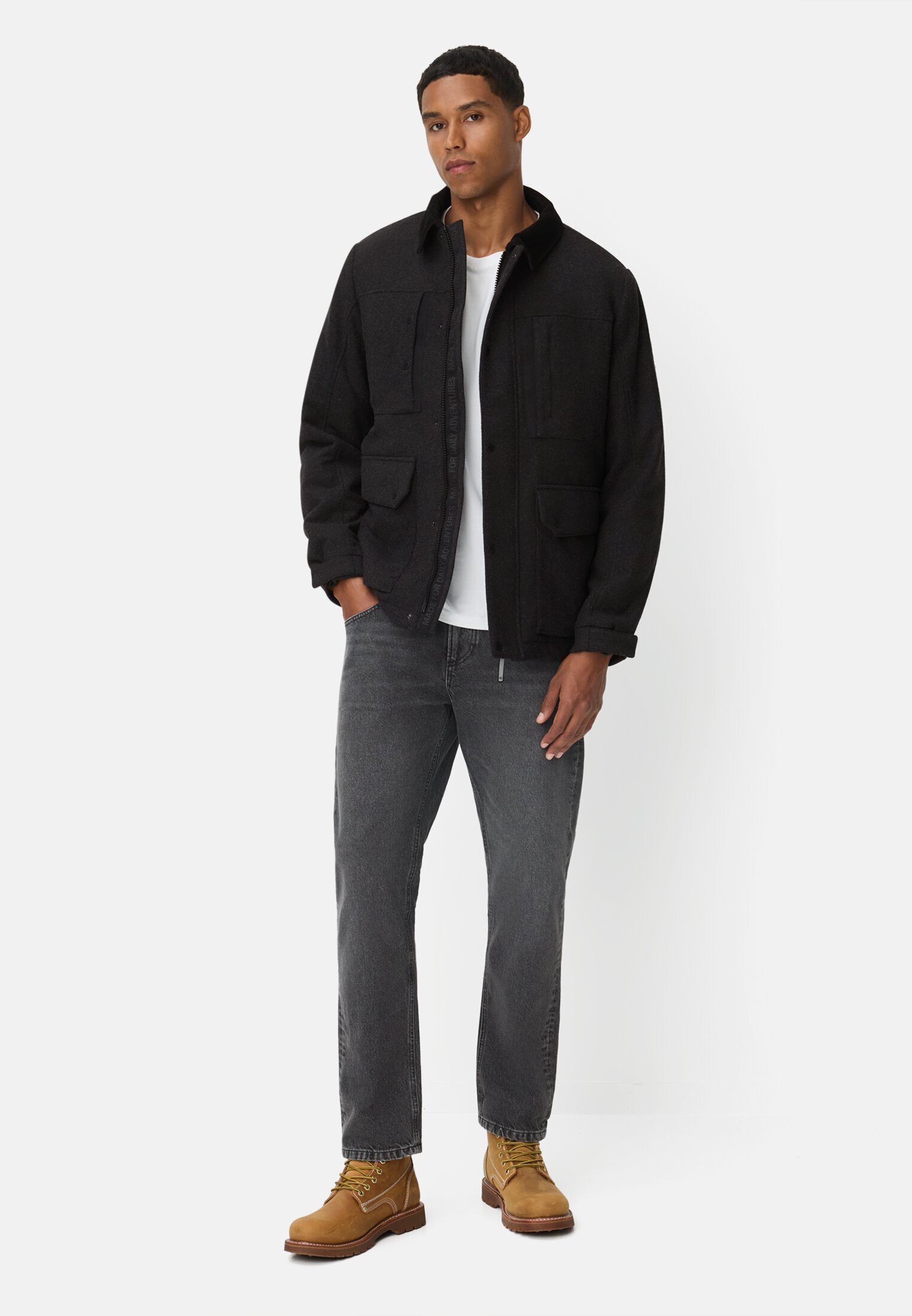 camel active Winterjacke Jacke mit Brusttasche Langarm