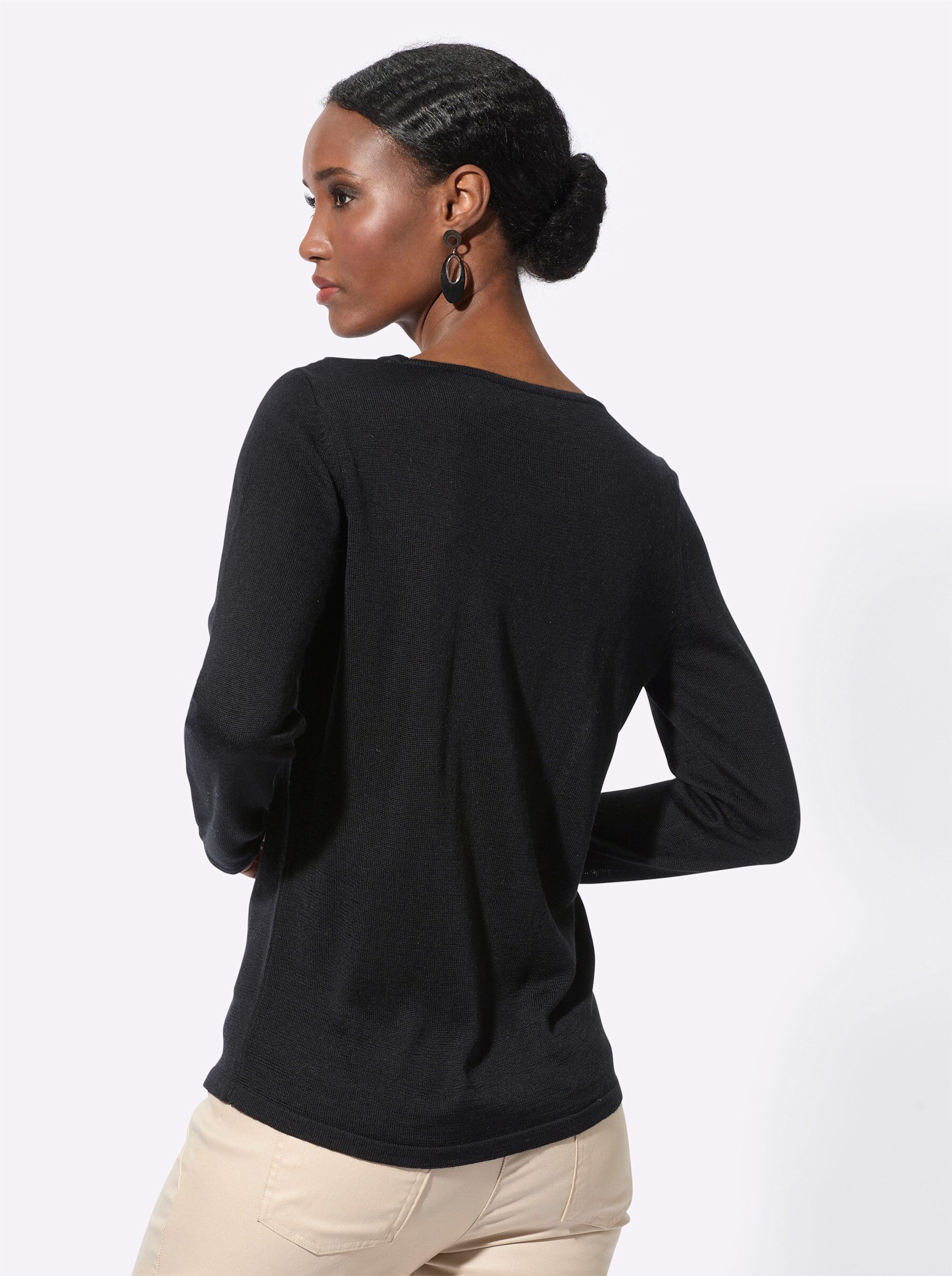 creation L Strickpullover Woll-Mix-Pullover Langarm Jersey