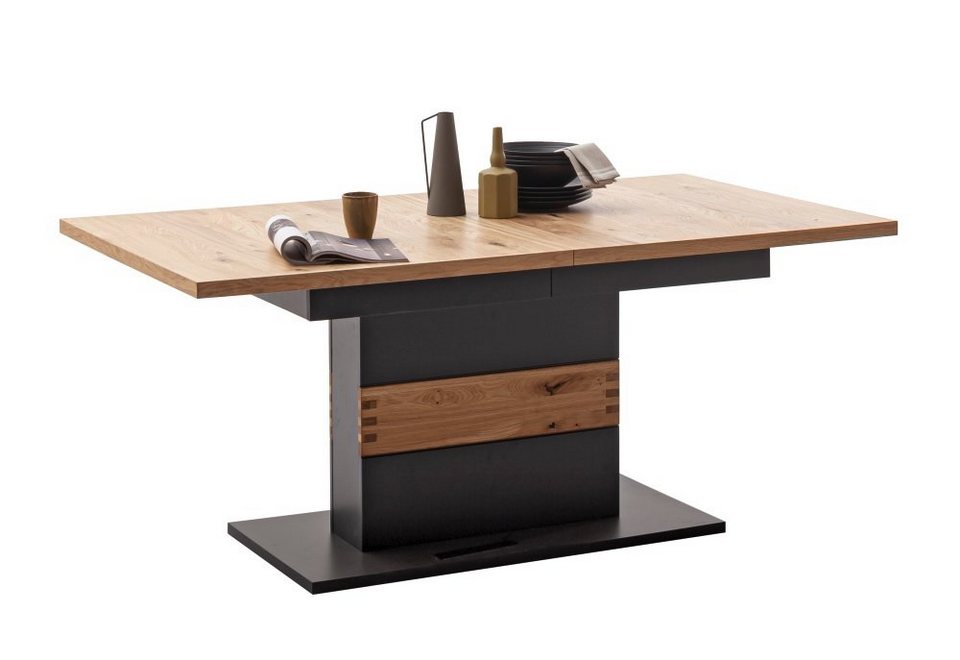 MCA furniture Esstisch Esstisch Cesena ausziehbar, Wildeiche / schwarzgrau,  180 (280) x 100 (No-Set), beständig