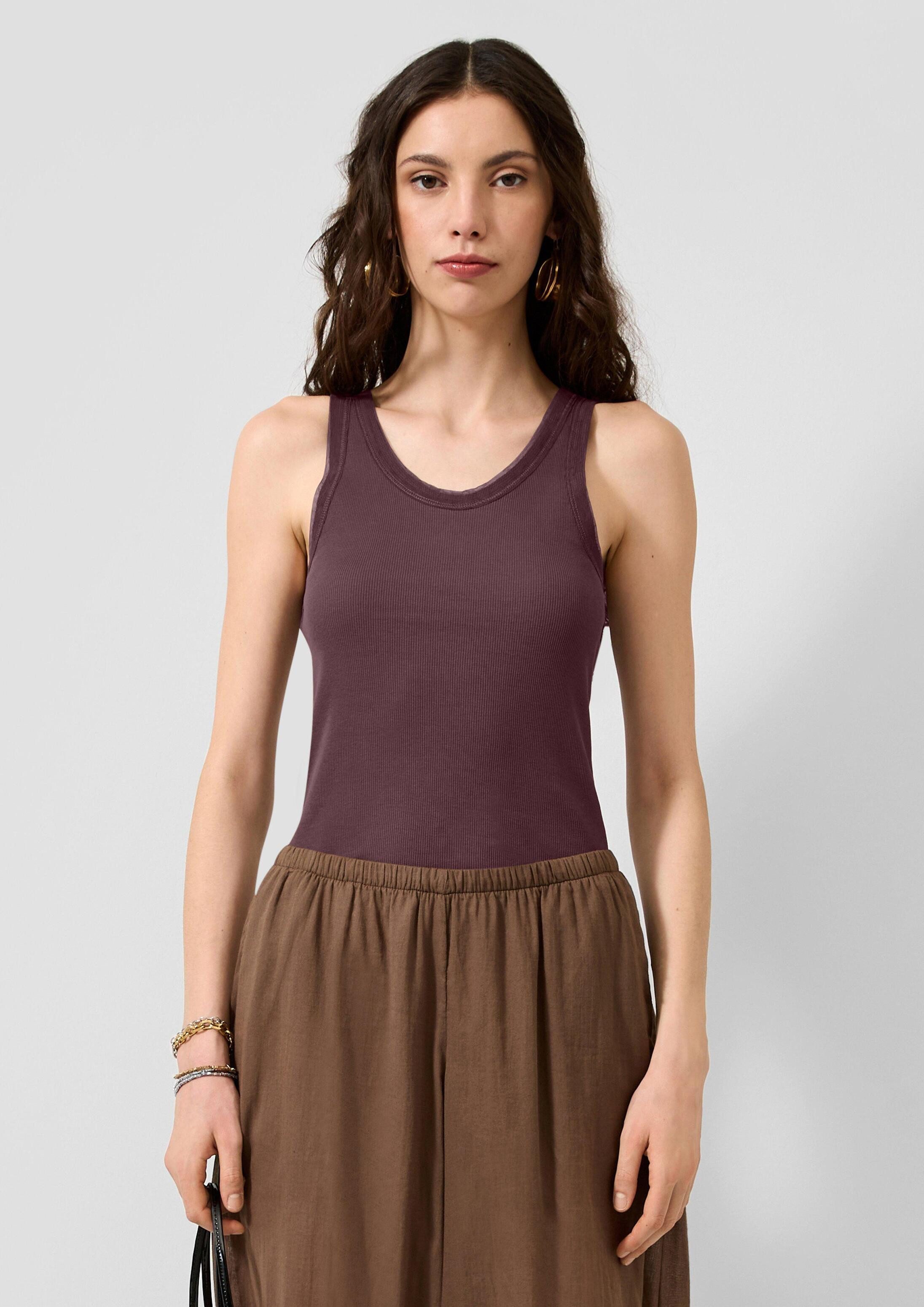 QS Muskelshirt T-Shirt Ripptop mit Meshkante
