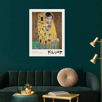 Posterlounge Poster Gustav Klimt, The Kiss, Wohnzimmer Modern Malerei