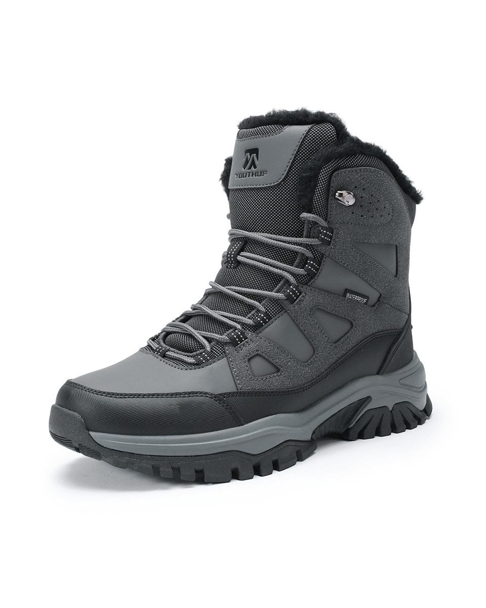 YOUTHUP Herren High-Top Winter gefütterter Wanderschuh Outdoor Winterboots wasserdicht & wärmend