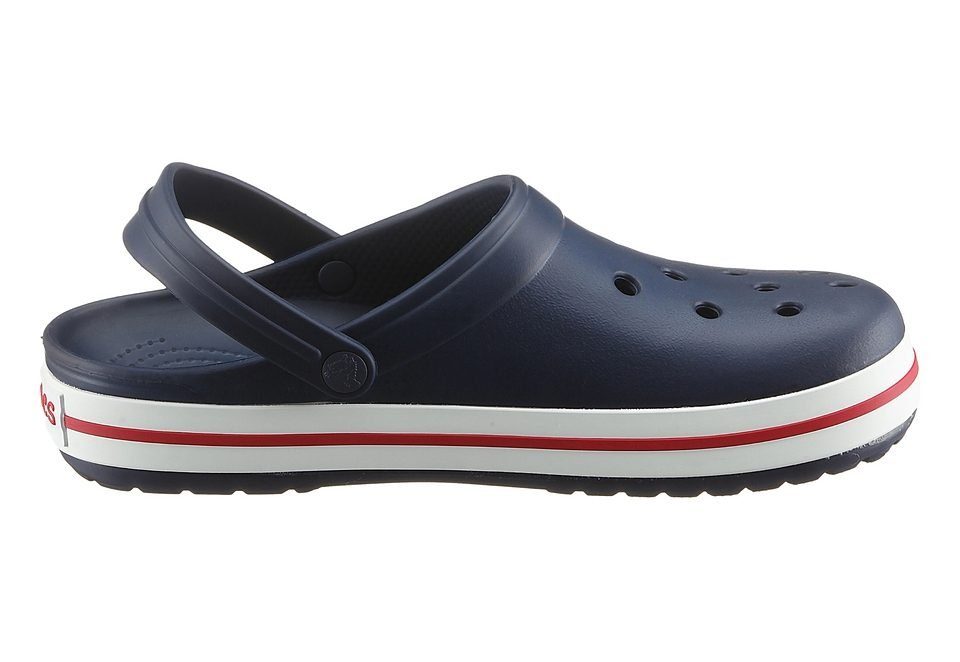 marine-weiß-rot Laufsohle mit Clog farbiger Crocs Crocband