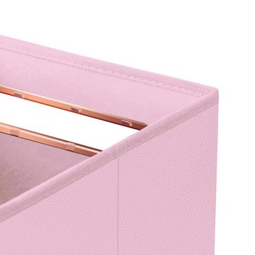 StickandShine Faltbox 4 Stück 32,5 x 32,5 x 32,5 cm Faltbox mit Deckel Rosegold Griff Stoffbox Aufbewahrungsbox 4er SET in verschiedenen Farben Luxus Faltkiste