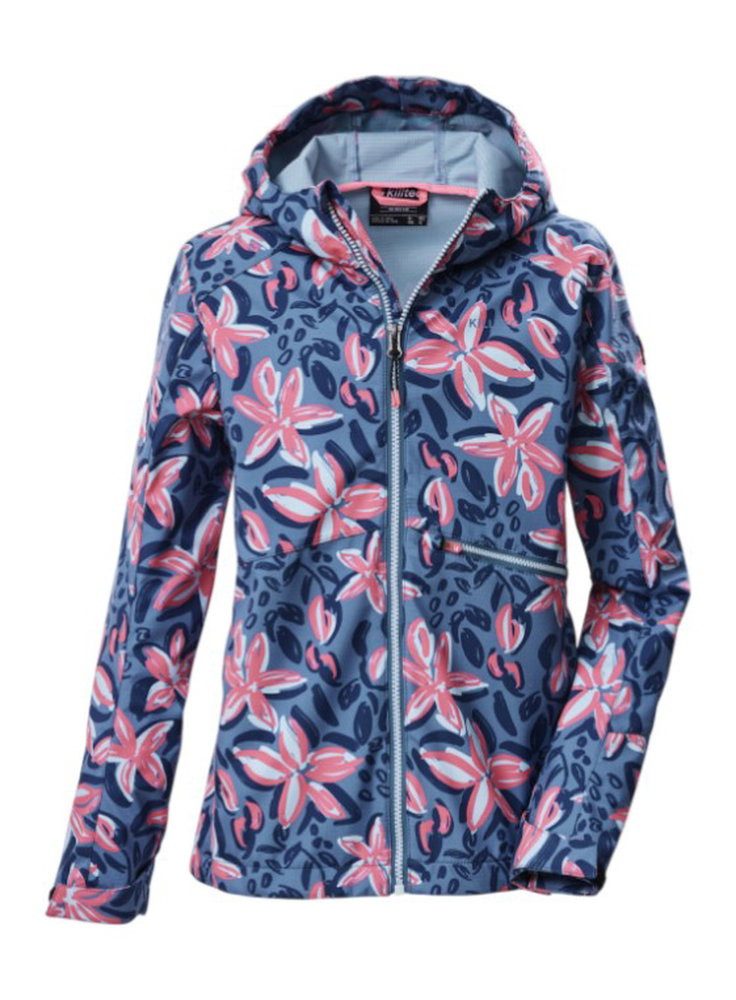 Killtec Softshelljacke KOS 154 (mit Kapuze, winddicht, wasserabweisend) sturmblau/pink
