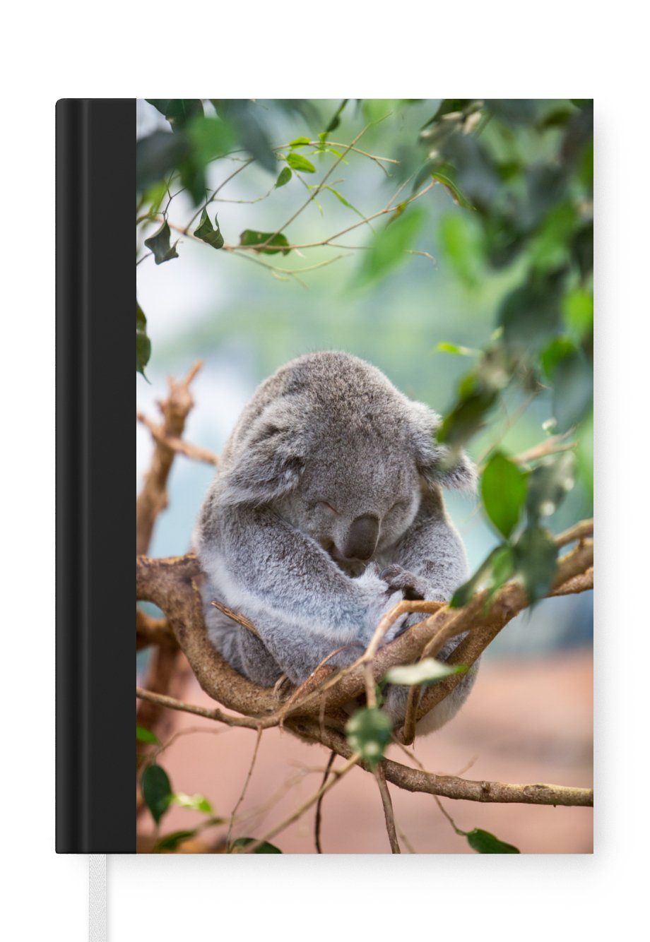MuchoWow Notizbuch Koala - Zweige - Kinder - Jungen - Mädchen, Journal, Merkzettel, Tagebuch, Notizheft, A5, 98 Seiten, Haushaltsbuch