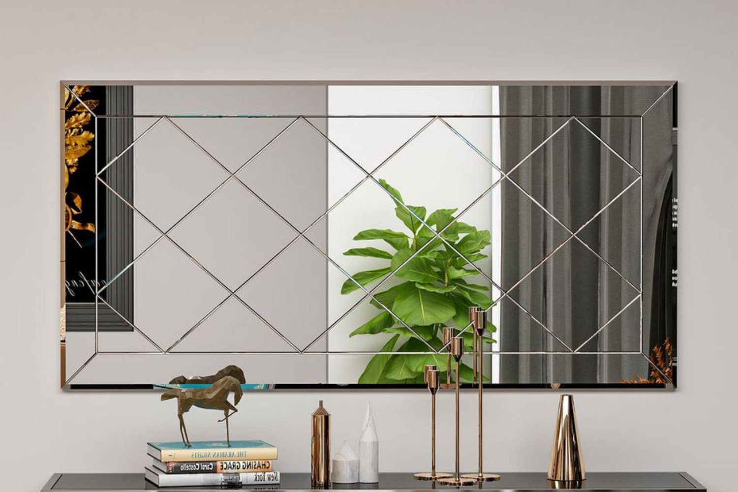 ibonto Wandspiegel Design Spiegel rechteckig Dekospiegel modern für Wohnzim günstig online kaufen