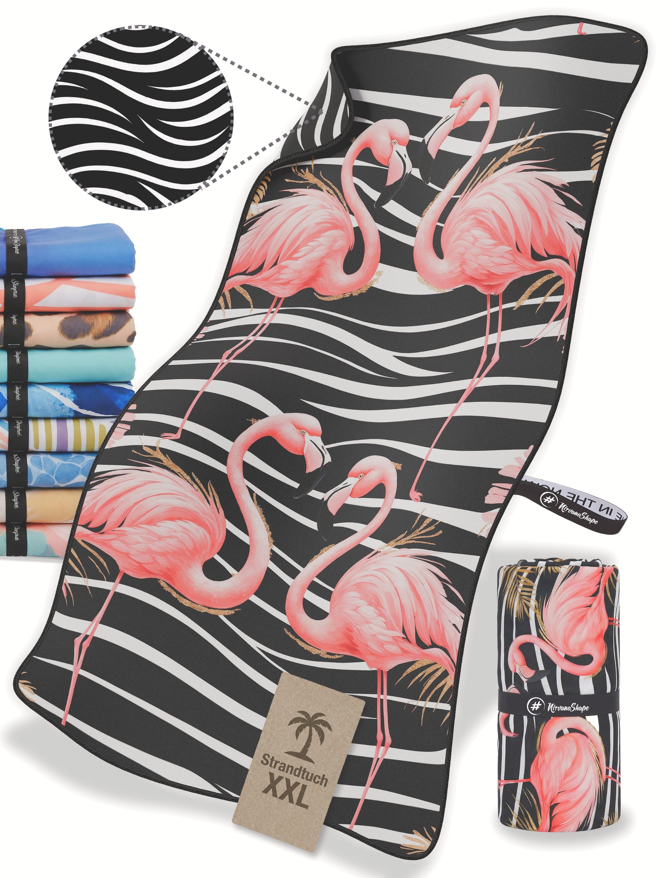 NirvanaShape Strandtuch Reise Handtuch Strandtuch XXL - Strandhandtuch, Mikrofaser Badetuch