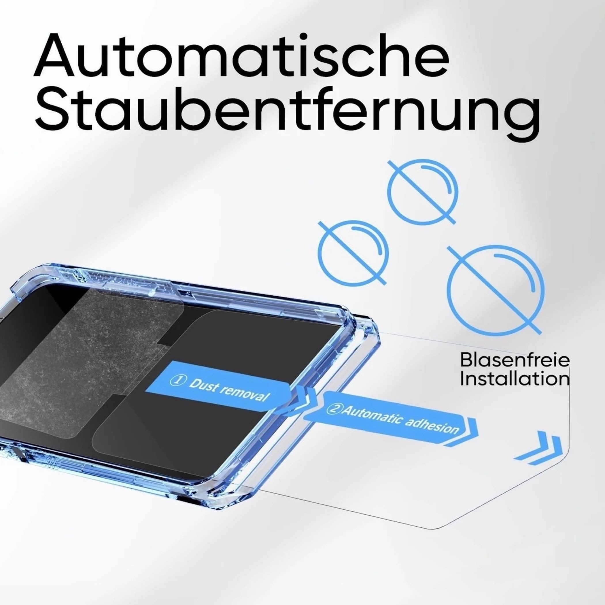 Wigento Handyhülle Für Apple iPhone 13 SnapFit Premium 3D 9H Glas mit Installationshilfe, 9H Härte, kratzfest, stoßfest, Installationshilfe, Oleophob