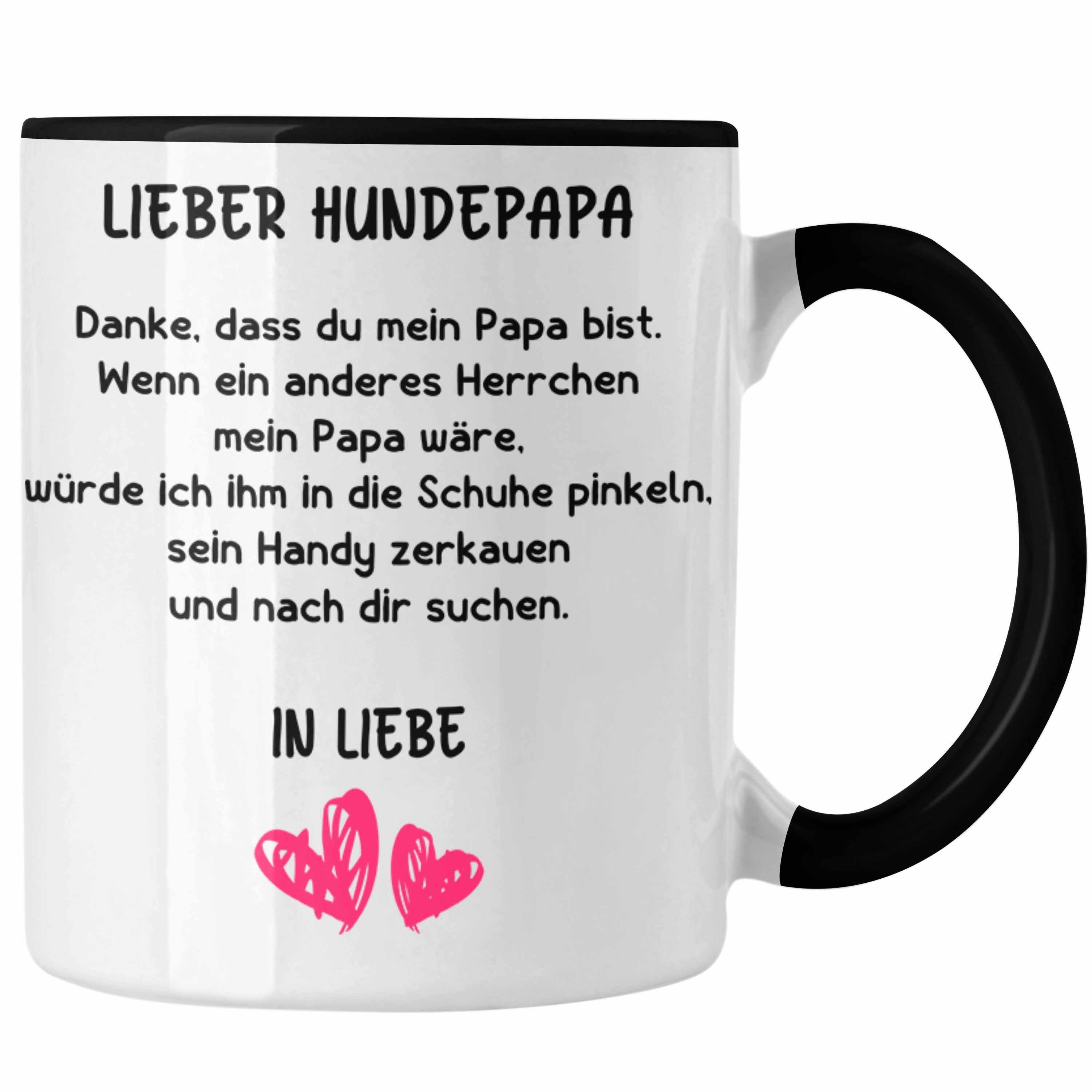 Trendation Tasse Trendation - Hunde Hundepapa Tasse Geschenk Papa mit schwarz Spruch für