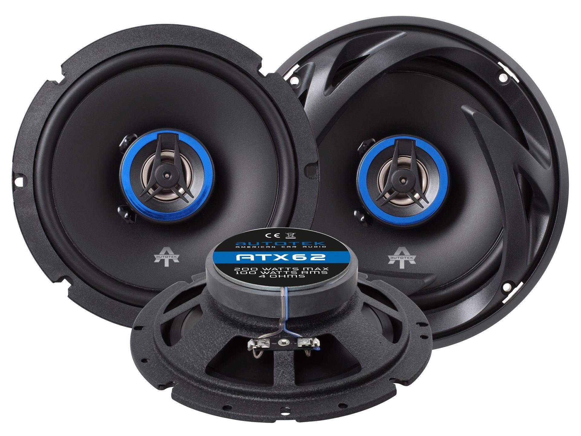 Autotek ATX-62 2-Wege Lautsprecher sehr flach Auto-Lautsprecher (Autotek ATX-62 2-Wege 16,5cm Koax Lautsprecher sehr flach)