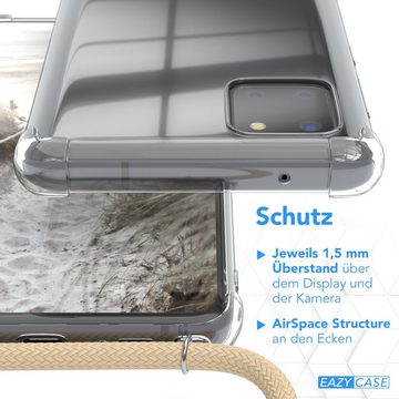 EAZY CASE Handykette Clips Schwarz für Samsung Galaxy Note 10 Lite 6,7 Zoll, Handykordel Umhängetasche für Handy Hülle durchsichtig Beige Taupe