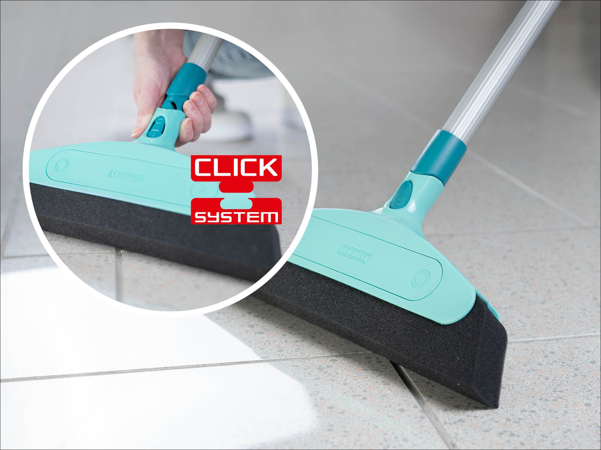 Leifheit Abziehbesen Schaumstoffbesen Classic, (2-tlg), Für Staub-Allergiker geeignet, flexibler Schaumstoff, Kehrbreite 34 cm