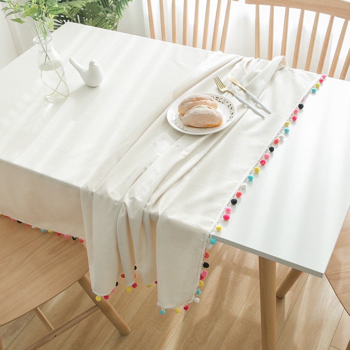 FELIXLEO Tischdecke Tischdecke und Rechteckige Leinen-Plain-Weave Baumwoll- 140x180cm