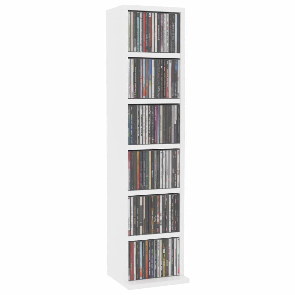 vidaXL Regal NA CD-Schrank Weiß 21x20x88 cm Spanplatte