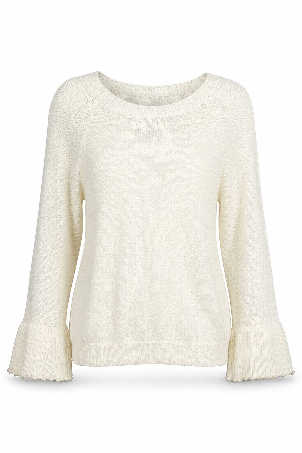 ITALY VIBES Strickpullover - Pullover Damen - mit Perlen - ITALY VIBES - weiß - ONE SIZE - passend für Größen XS-L