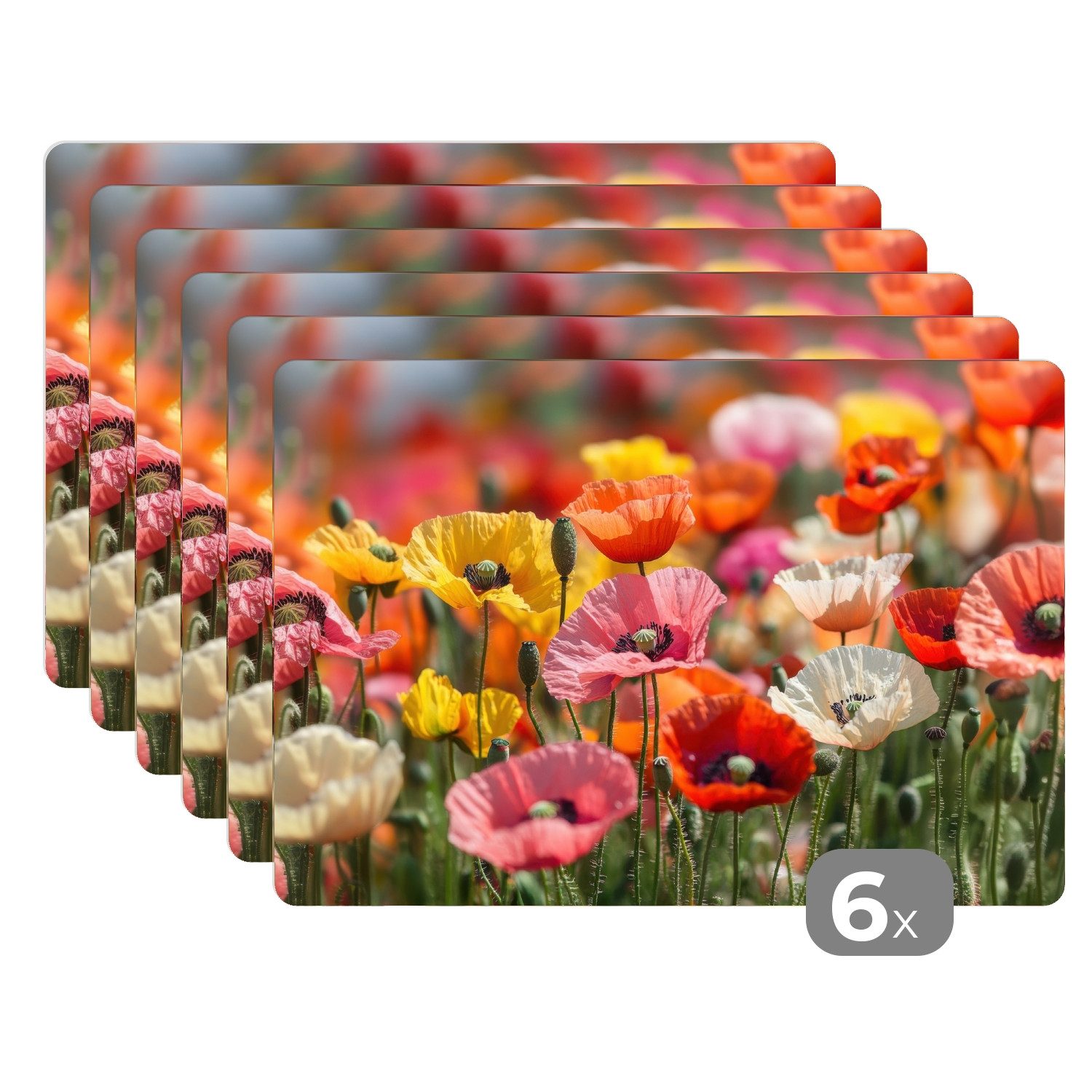 MuchoWow Platzset Blumenfeld - Mohnblumen - günstig online kaufen