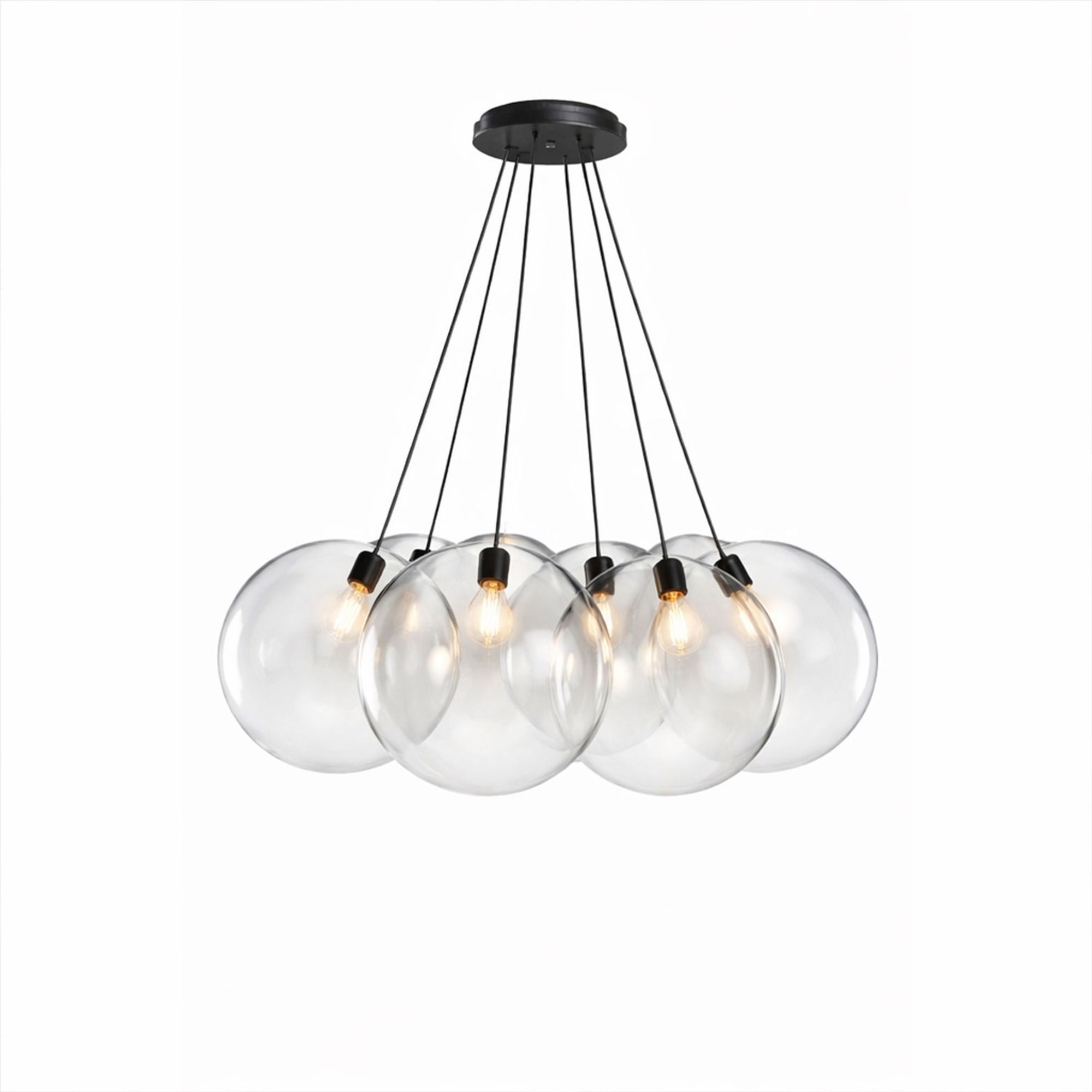 s.luce Pendelleuchte s.luce Orb Cluster Glas-Pendelleuchte 7-flammig 7x50cm Klar