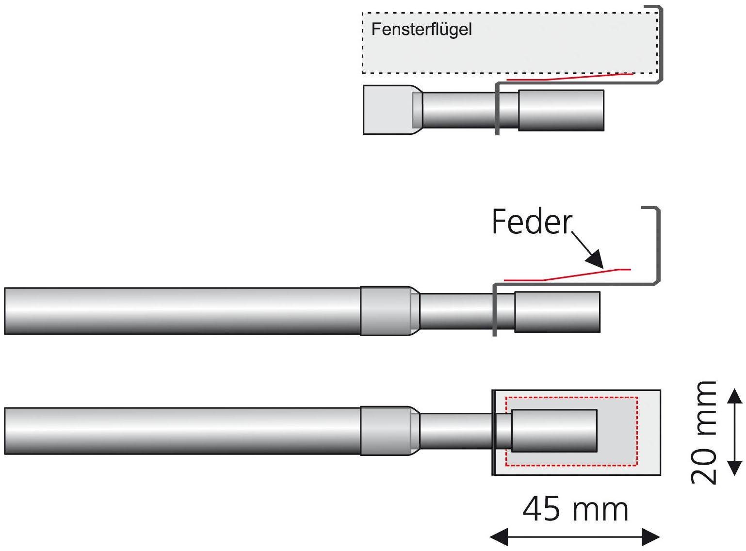 Liedeco Scheibenstange Easy-Fix, Ø 12 mm, 1-läufig, ausziehbar, ohne Bohren günstig online kaufen