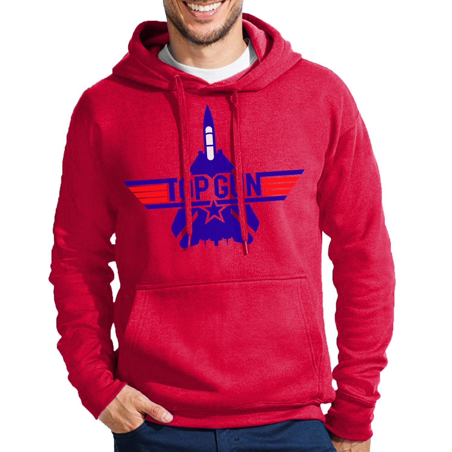 Blondie & Brownie Hoodie Herren Top Gun F-14 Tomcat 80s 90s Vintage Film Kino Maverick mit Kapuze