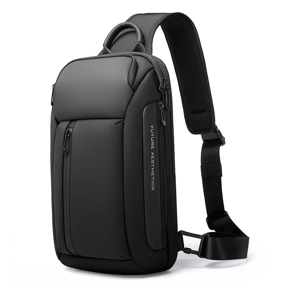 AURIVION Schultertasche Crossbody Schultertasche Unisex mit Tabletfach & Geldfach (Set, 1-tlg., Brusttasche für Reisen, Radfahren & Outdoor Aktivitäten), Sling Rucksack Anti-Diebstahl für Camping & Wandern