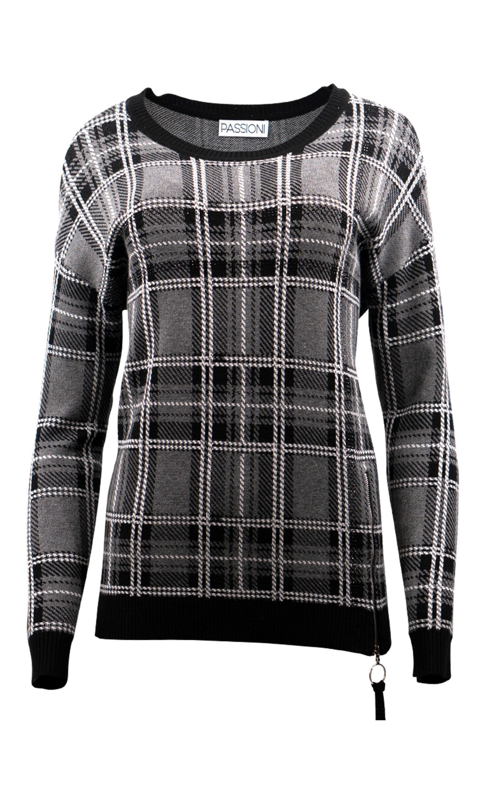 Passioni Strickpullover Pullover mit weitem Rundhalsausschnitt günstig online kaufen