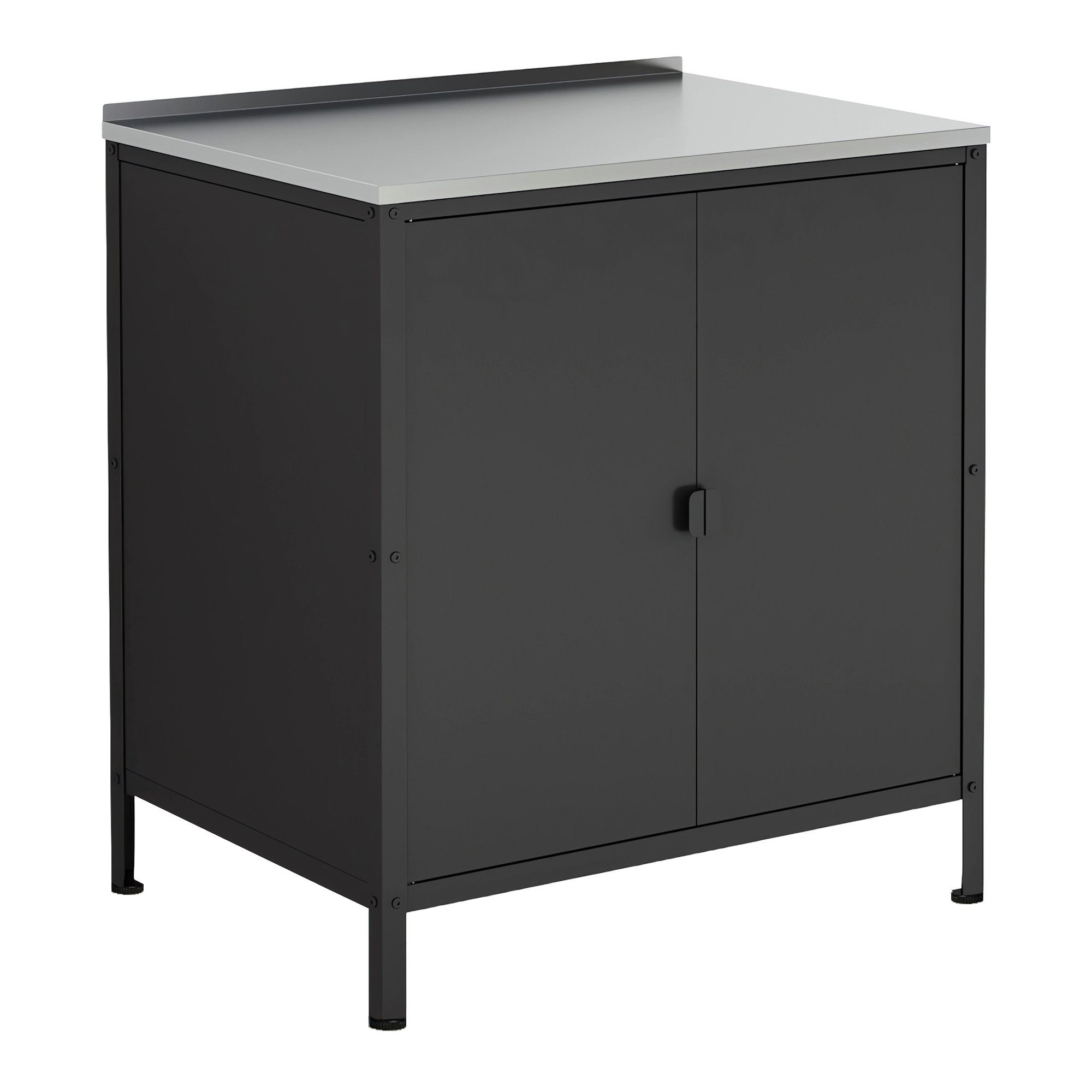 Schwarz, en.casa und Outdoorset Standregal Mehrzweckschrank-Set, Schrank Schrank), + matt (Outdoor-Standregal