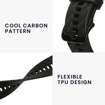kwmobile Uhrenarmband Ersatzarmband für Huawei Watch GT3 Pro 46mm / GT3 46mm Armband, Fitnesstracker Band aus Silikon - Carbon Print Band für Smartwatch