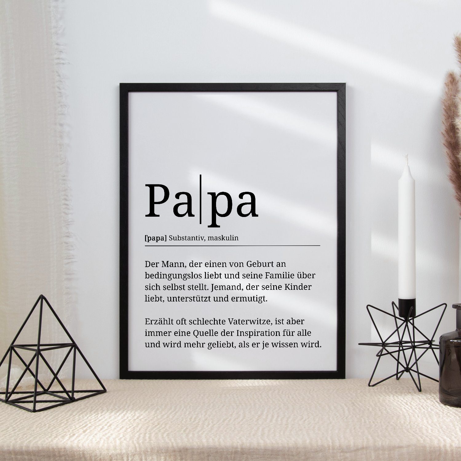 Tigerlino Poster Papa Definition Wandbild Geburtstag Vatertag Geschenk