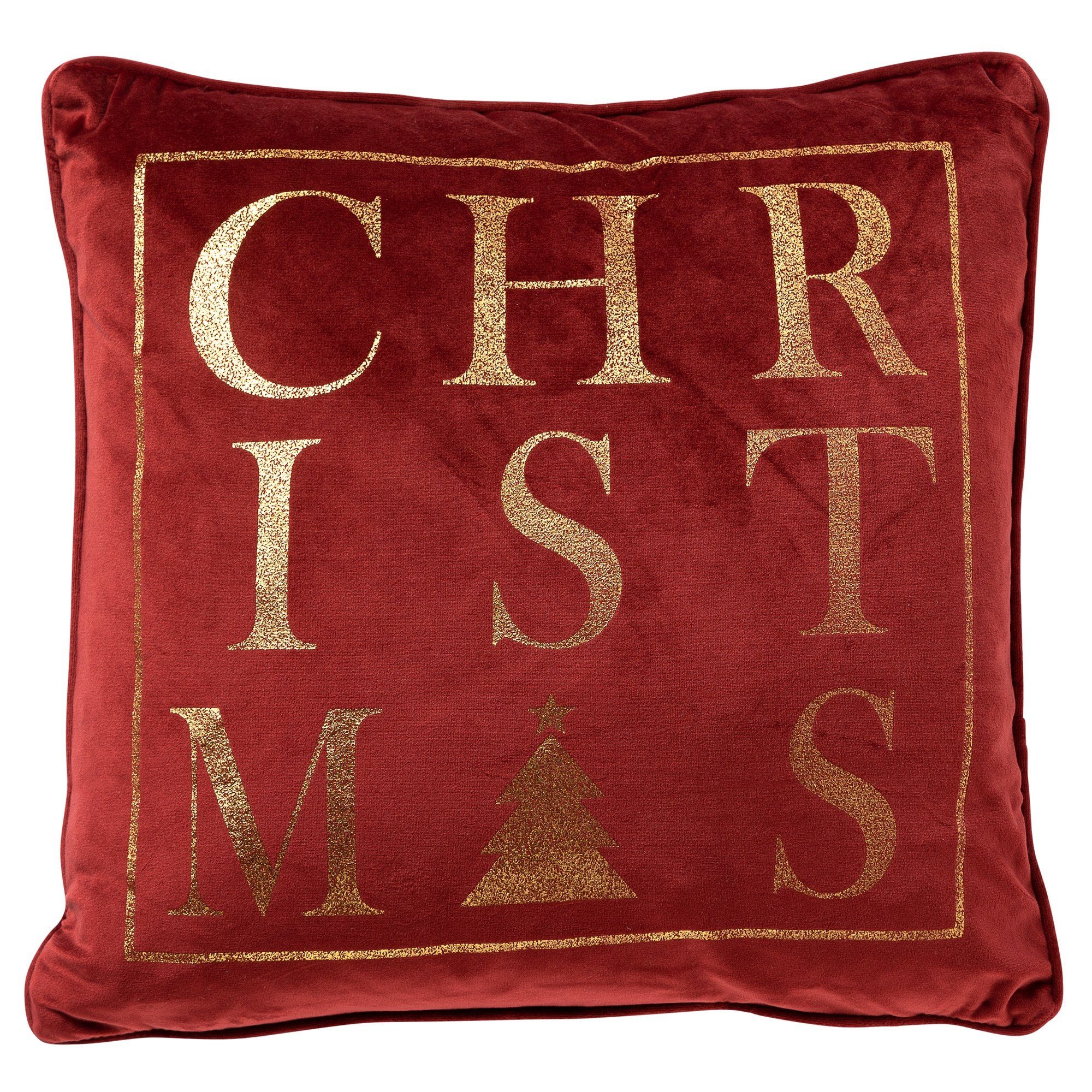 Dutch Decor Zierkissen Kissen Rot Gold Weihnachten Christmas Modern Samt 45 günstig online kaufen