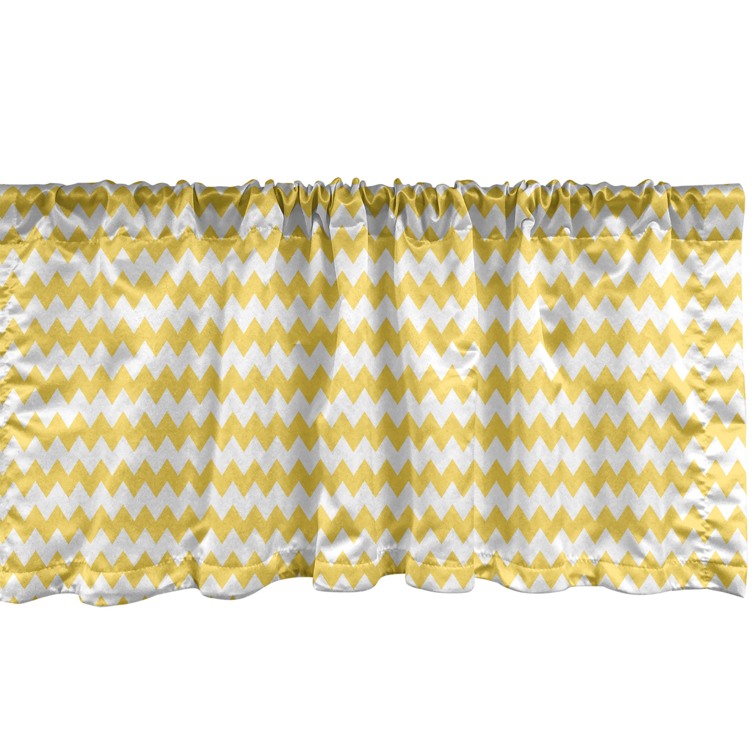 Scheibengardine Vorhang Volant für Küche Schlafzimmer Dekor mit Stangentasche, Abakuhaus, Microfaser, Yellow Chevron Old Sharp Motiv