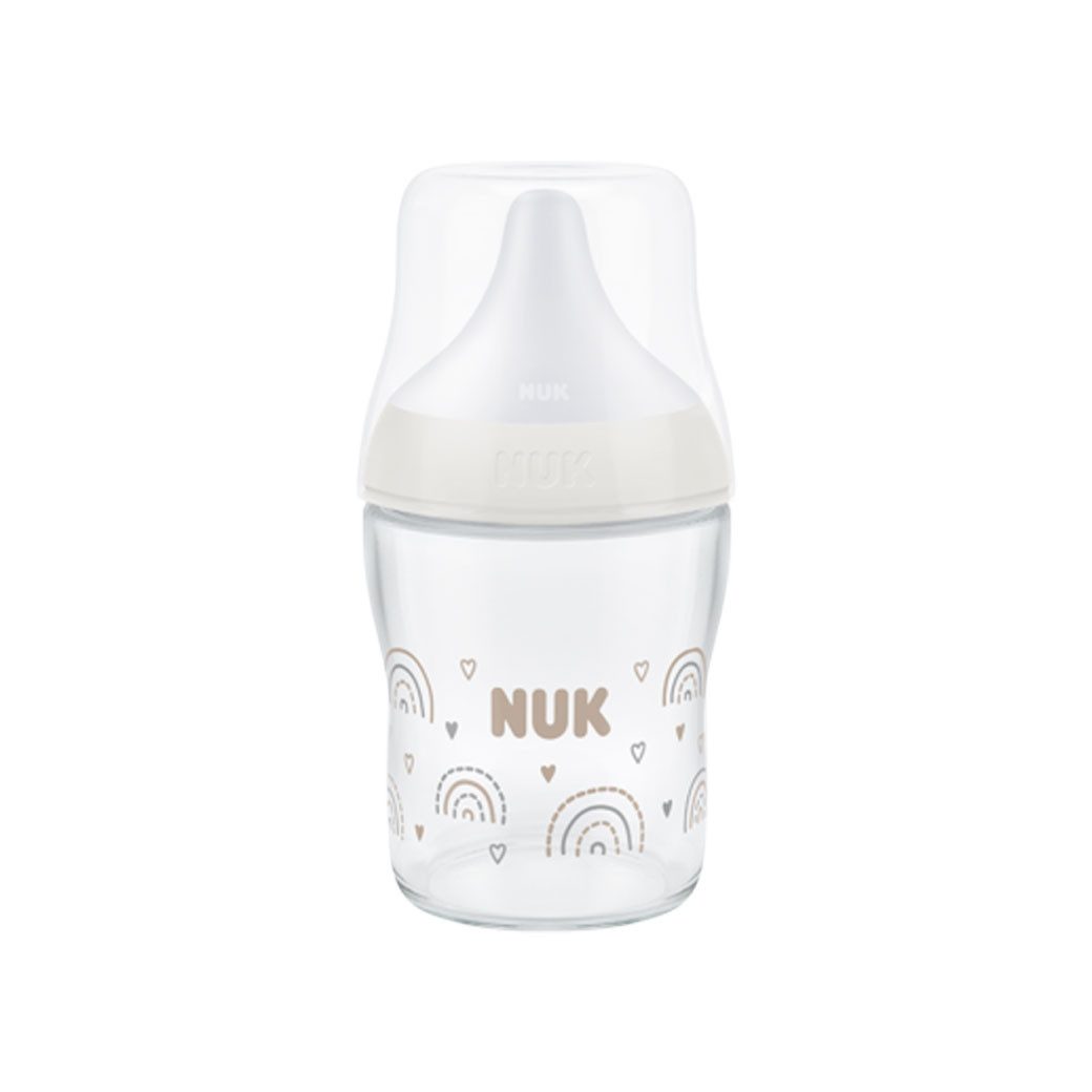 NUK Babyflasche NUK Perfect Match Glasflasche, weiß (Regenbogen)
