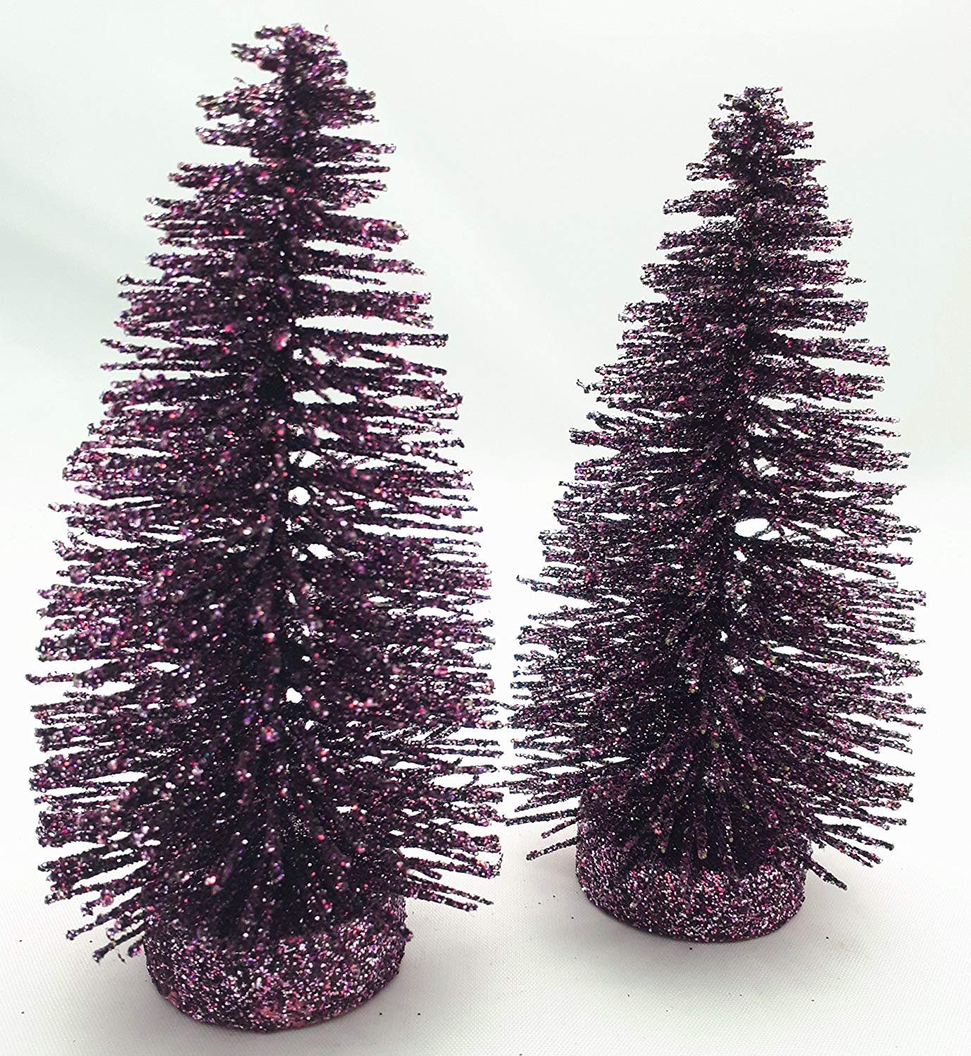 Flor & Decor Import GmbH Dekofigur Tannenbaum Violett Glitzer 14cm, 4 St.