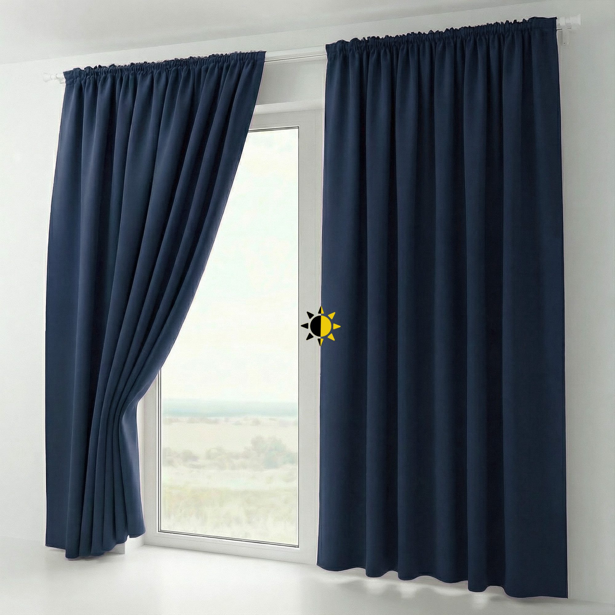 Beautex Verdunkelungsvorhang 2er Set mit U-Band, Blackout Vorhang Gardine abdunkelnd (2 St), Kräuselband, verdunkelnd, 2er Set, wärmeisolierend, blickdicht, waschbar, Farbwahl