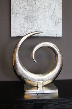 Arnusa Dekofigur abstrakte Skulptur aus Metall 43x38 cm 2,4 Kg silberfarben, moderne Dekoration aus Aluminium
