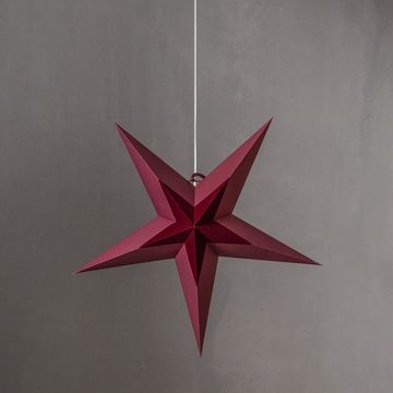 STAR TRADING LED Stern Papierstern Diva Weihnachtsstern 5-zackig - hängend D: 60cm Samtstern