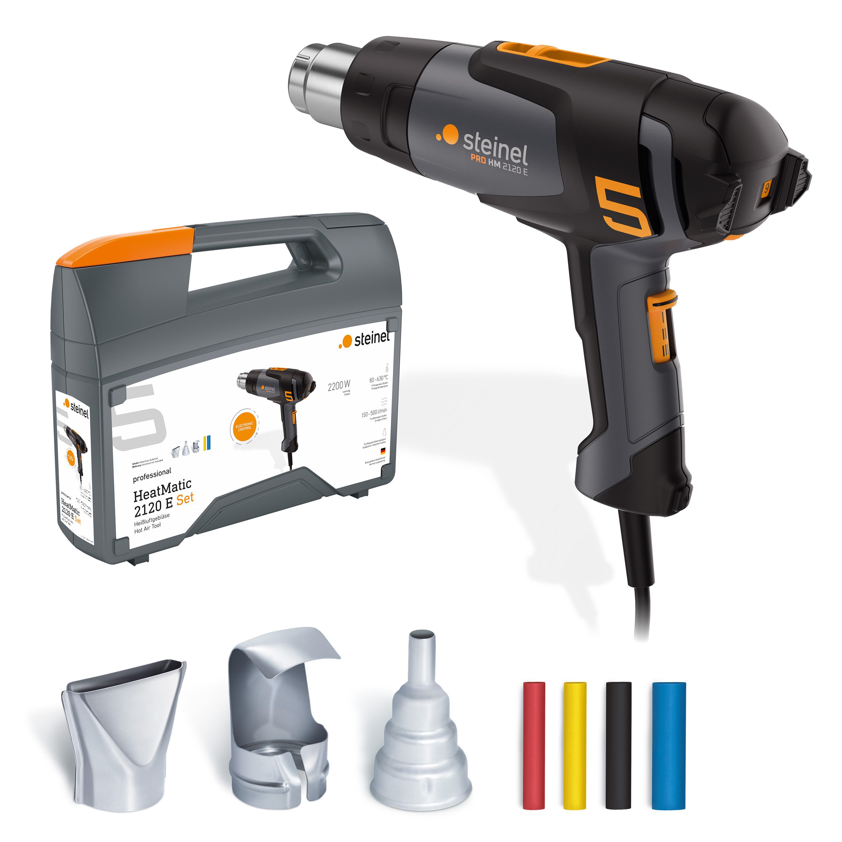 steinel Heißluftgebläse HM 2320 E, bis max. 650 °C, Eco-Modus, 3 m Kabel, Resthitzeanzeige