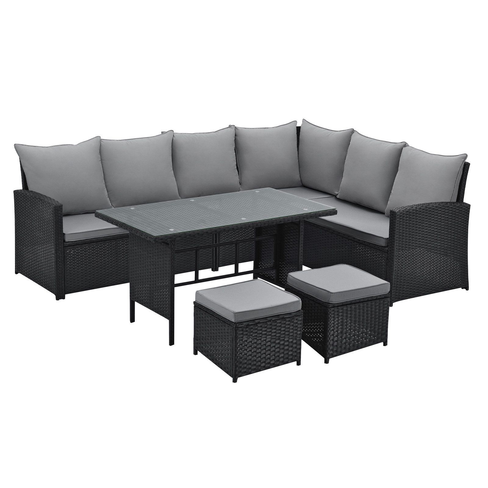 SVITA Loungeset MONROE, (Set, 4-tlg., Gartenlounge), Garten-Lounge, Poly-Ra günstig online kaufen
