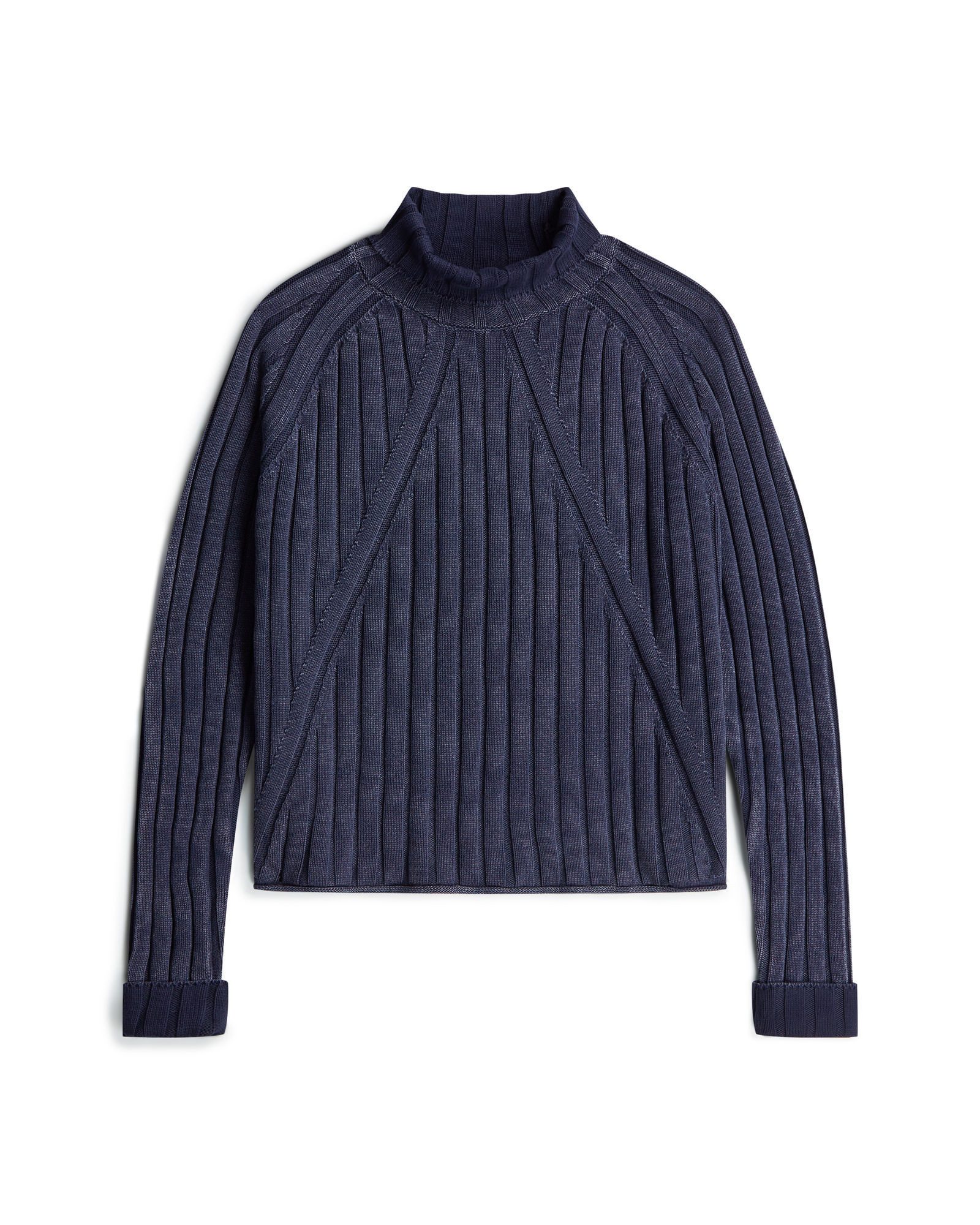 Longpullover Washed Loose Turtle Knit