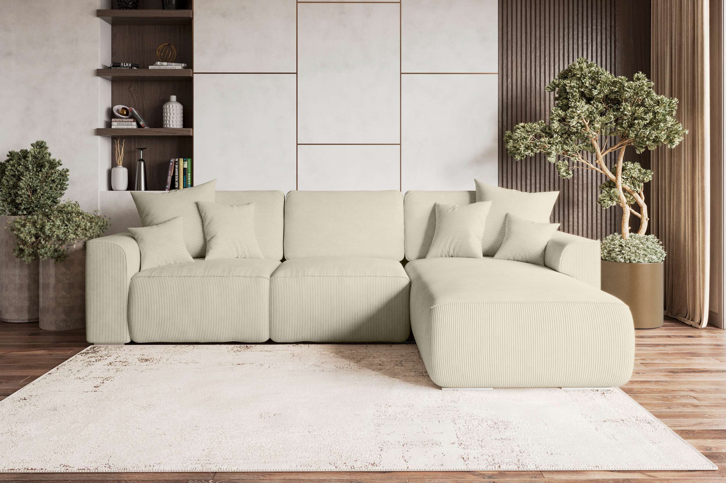 99rooms Ecksofa Gusto, Sofa L-Form, Eckcouch, mit abnehmbaren Kissen, Rundu günstig online kaufen