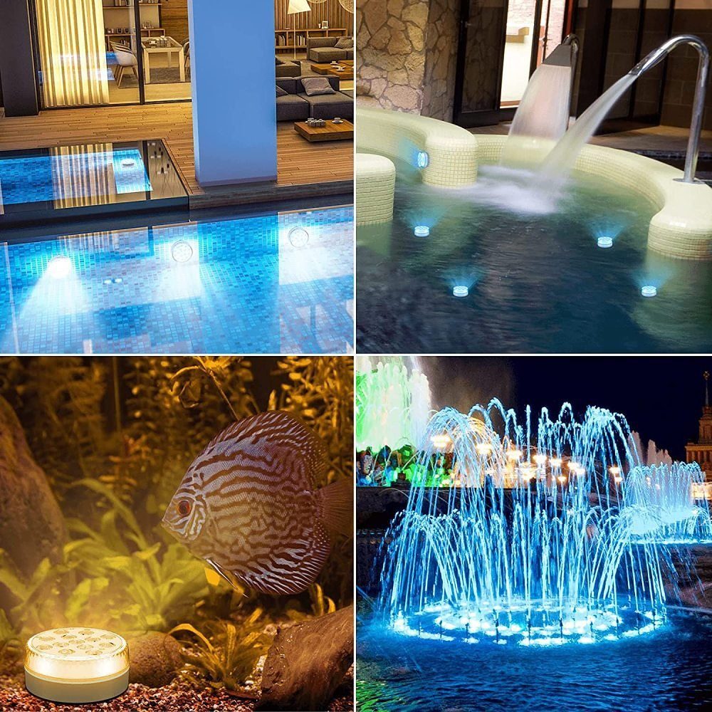 LED-Tischleuchten GelldG Licht, LED Unterwasser mit Nachttischlampe Magnet Wasserdichtes