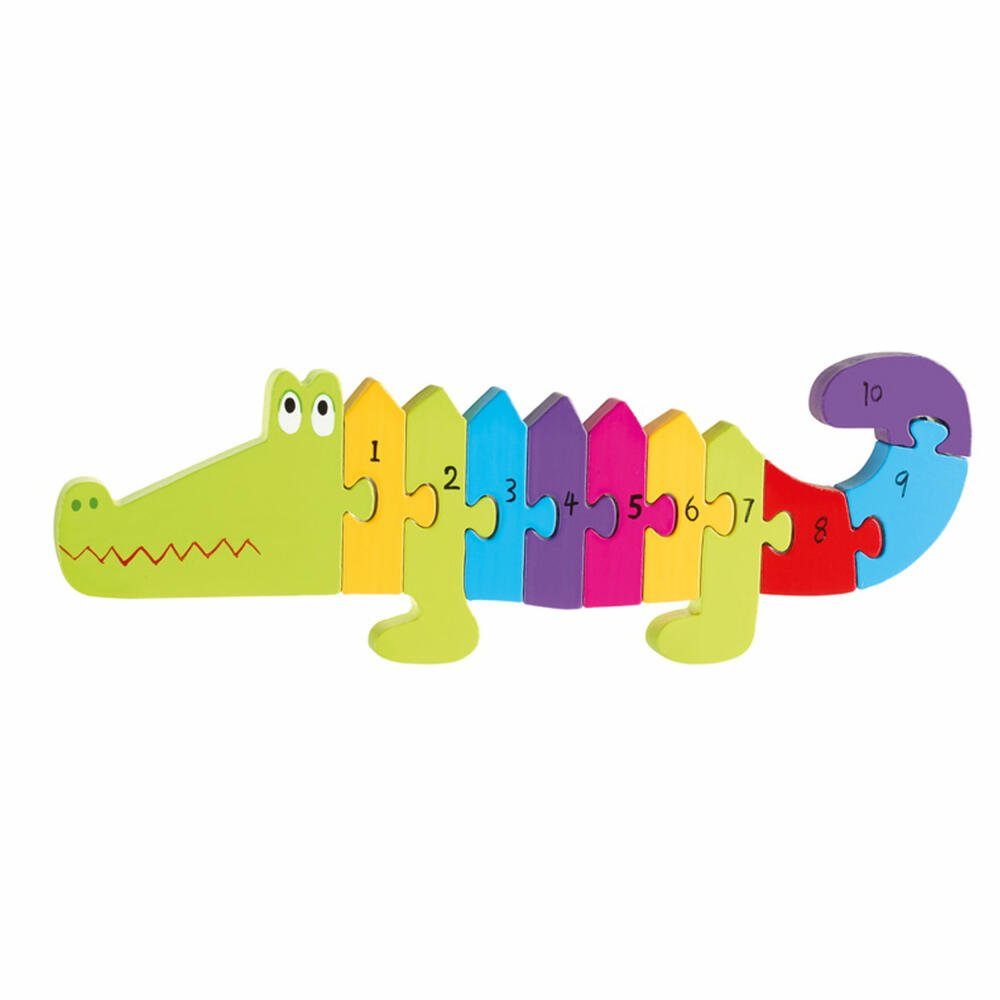 Nici Konturenpuzzle Zahlenpuzzle Krokodil, 11 Puzzleteile