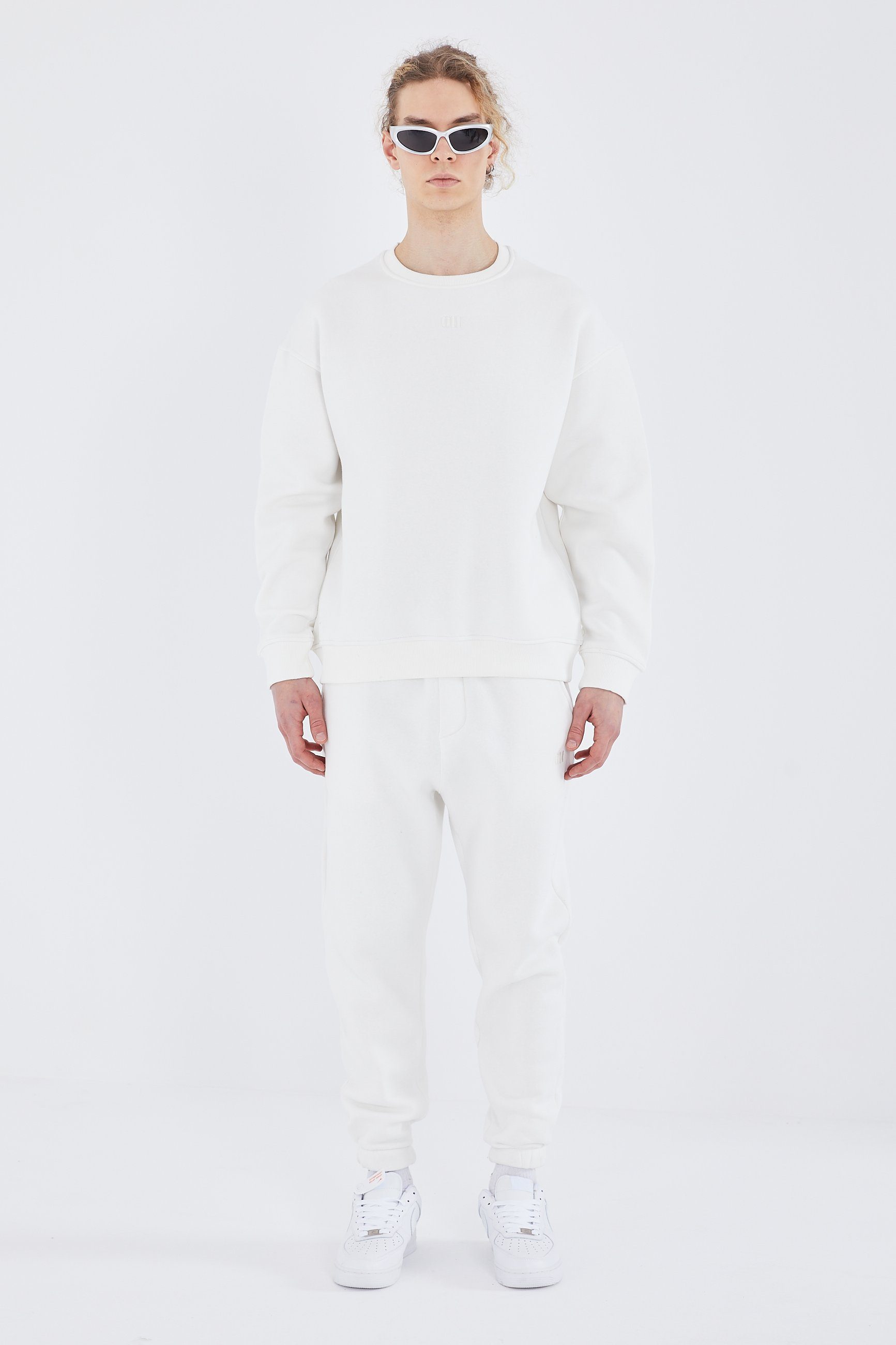 Jogginganzug Basic Jogger Set Pullover Jogginghose Oversize Fit